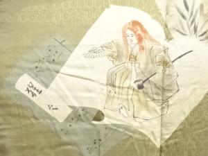 アンティーク　猩々模様肩裏本場正藍泥染大島紬男物羽織